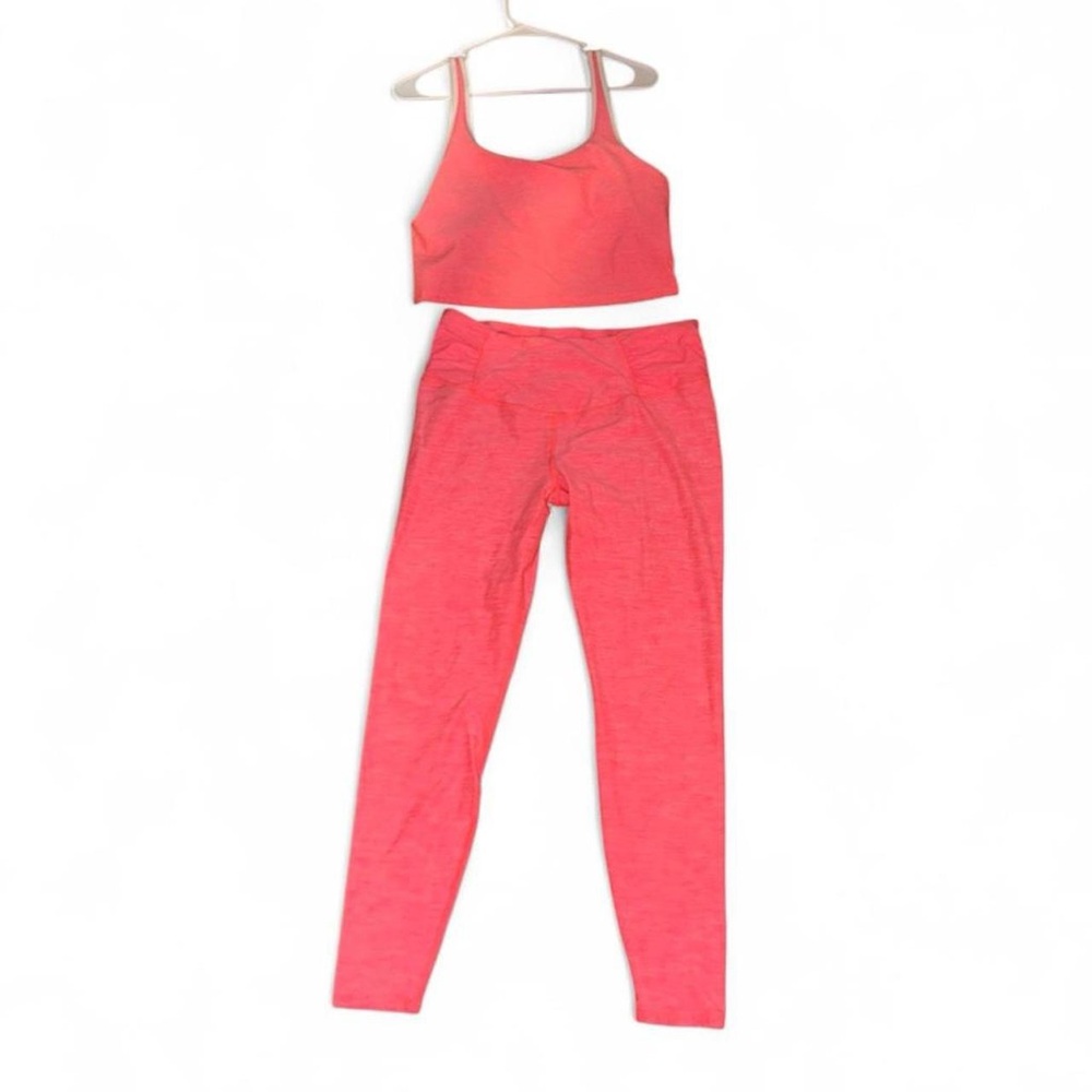Pink Active Leggings & Crop Tank Set
